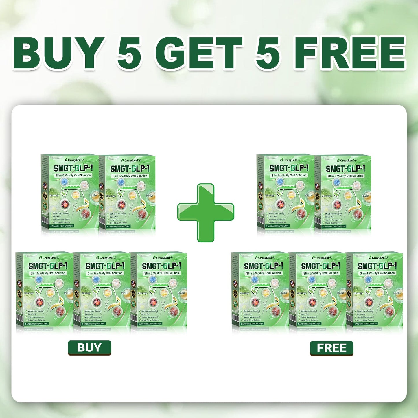 Only 10 Boxes left! We're offering you an additional 30% discount! Get yourself in shape and healthy. Miss out now, and you won't have another chance until next year.CrazyLeafยฎ